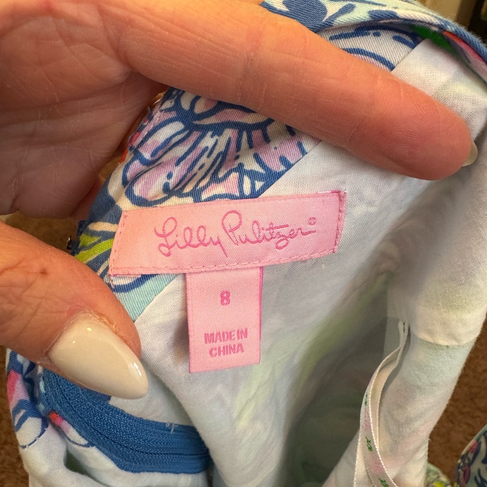 Lilly Pulitzer Allura Mayflower Floral Print Cap Sleeve Dress Sheath 8 $198 - Picture 6 of 11